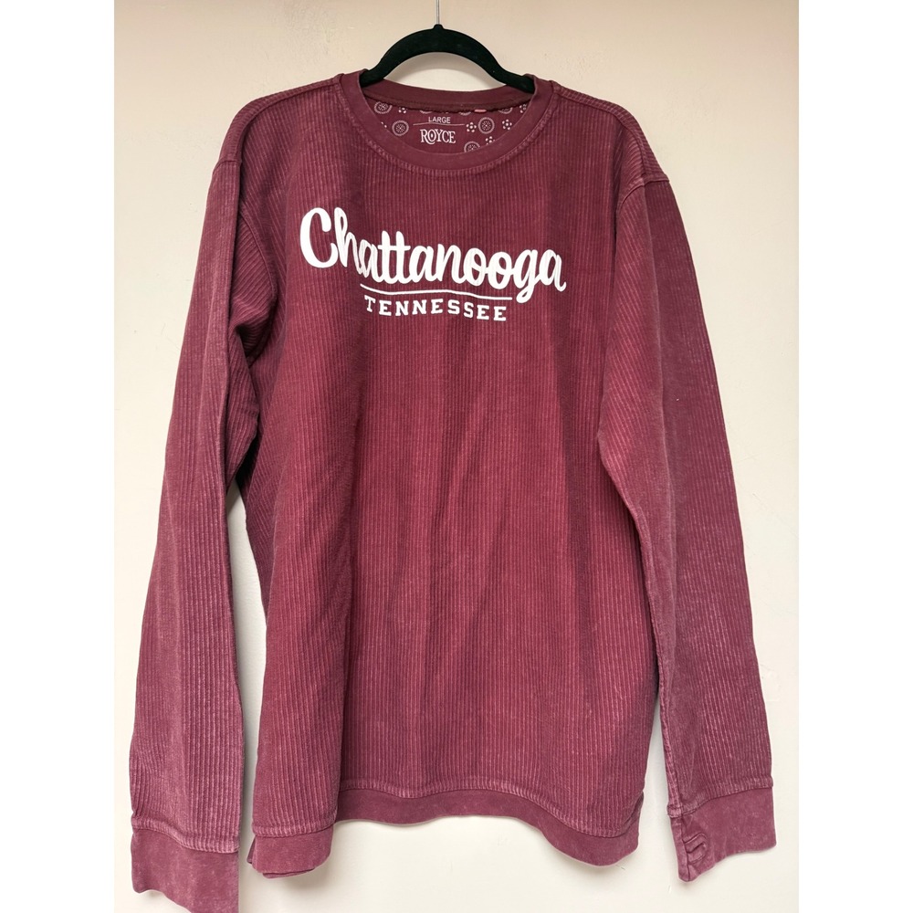 Royce Chattanooga Tennessee Corduroy Pullover‎ Sweatshirt Large Maroon